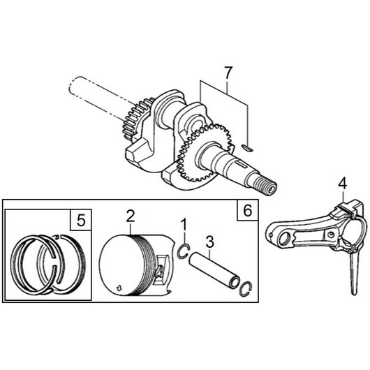 Поршень и коленвал Champion GG3301C